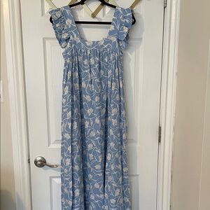 A New Day Sky Blue and White Floral Dress